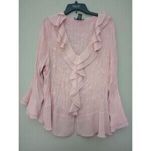 Separates by New York City Design Semi Sheer Crinkle Blouse Size 2X